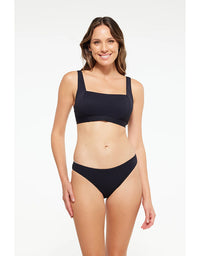 Textured Black Underwire Bikini Top