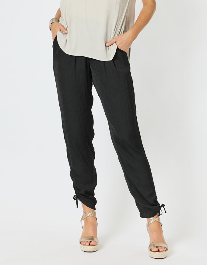 Traveller Luxe Side Tie Pant Black