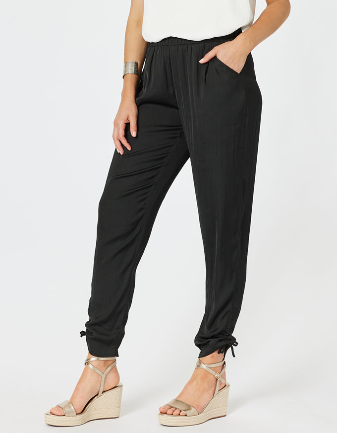 Traveller Luxe Side Tie Pant Black