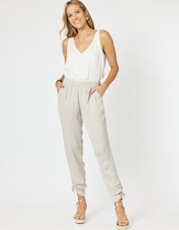 Traveller Luxe Side Tie Pant Champagne