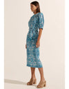 Venture Dress Sapphire Tile Print