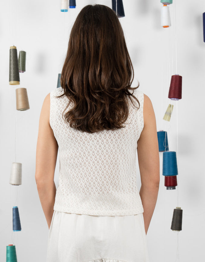 Violet Textured Tank Cream