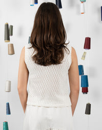 Violet Textured Tank Cream