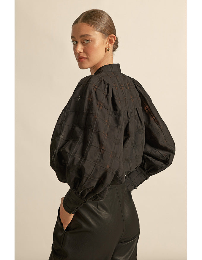 Vista Top Black Check