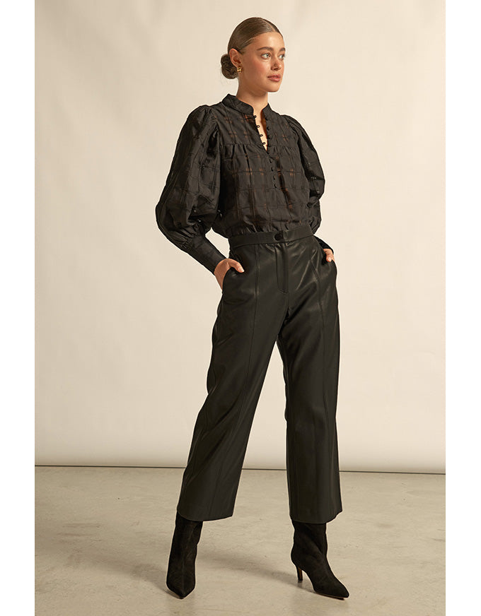 Vista Top Black Check