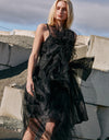 Waves Dress Black Mesh