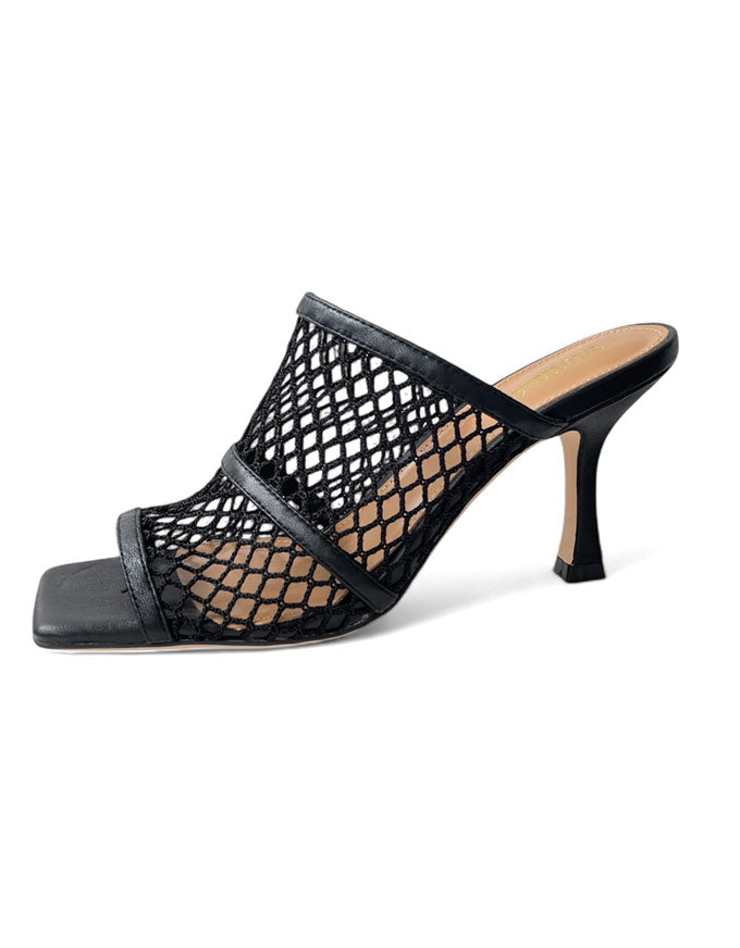 Willow Black Mesh Heels