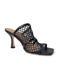 Willow Black Mesh Heels