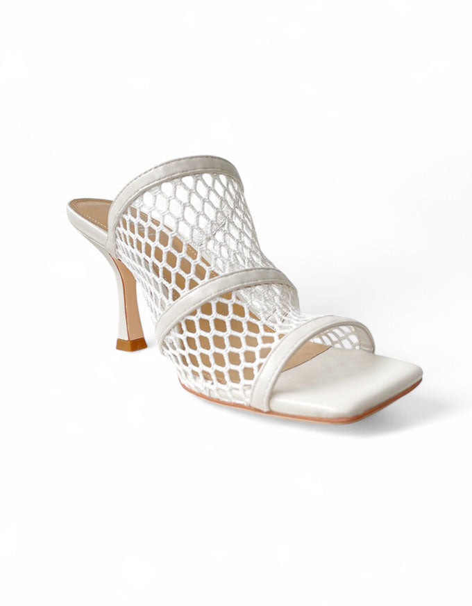 Willow White Mesh Heels