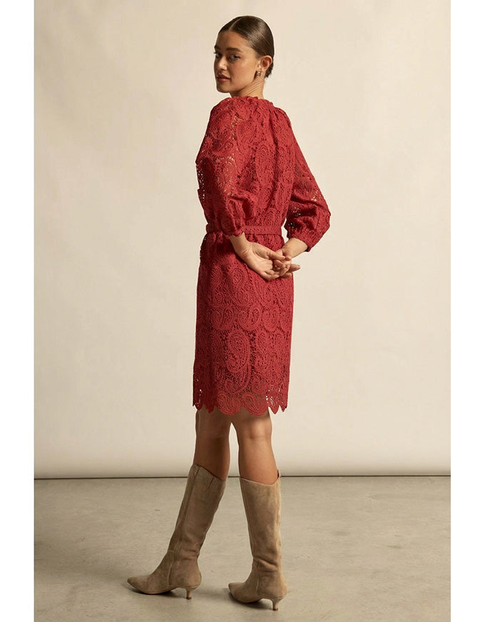 Wisp Dress Raspberry Paisley Lace