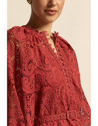 Wisp Dress Raspberry Paisley Lace