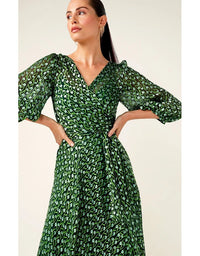 Wonderland Midi Wrap Emerald Poppy