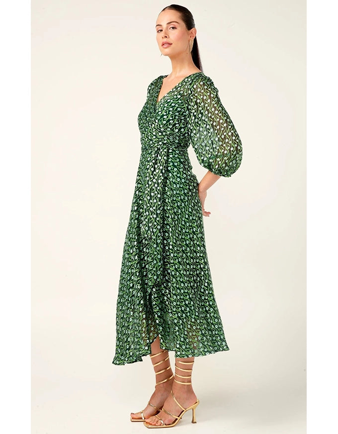 Wonderland Midi Wrap Emerald Poppy