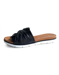 Yaz Sandals Black Leather