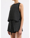 Zosia Stripe Knit Tank Black