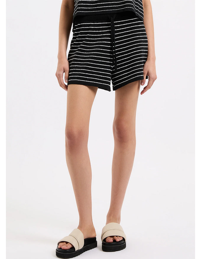 Zosia Stripe Knit Shorts Black