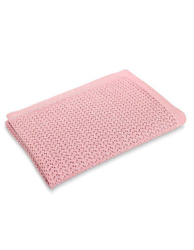 Bailey Pointelle Baby Blanket Pink