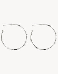 Bamboo Large Hoops Silver
