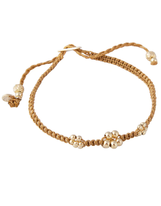 Blossom Rope Bracelet Antique Gold