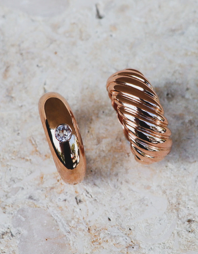 Cosmic Rose Gold Topaz Ring