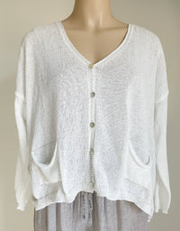 The Cotton Pocket Cardi in White, from Cindy G.