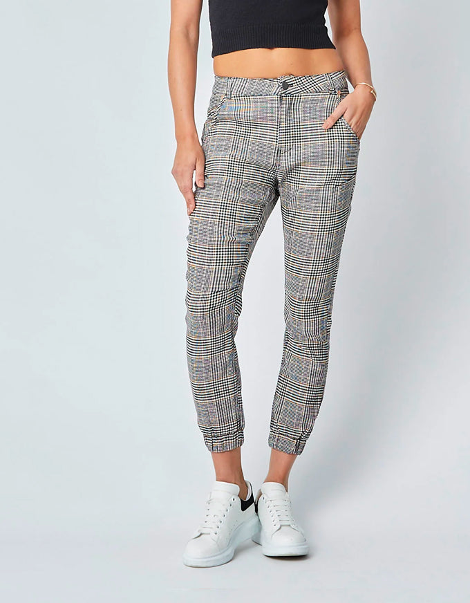 Cuffed Fennel Seed Check Jeans