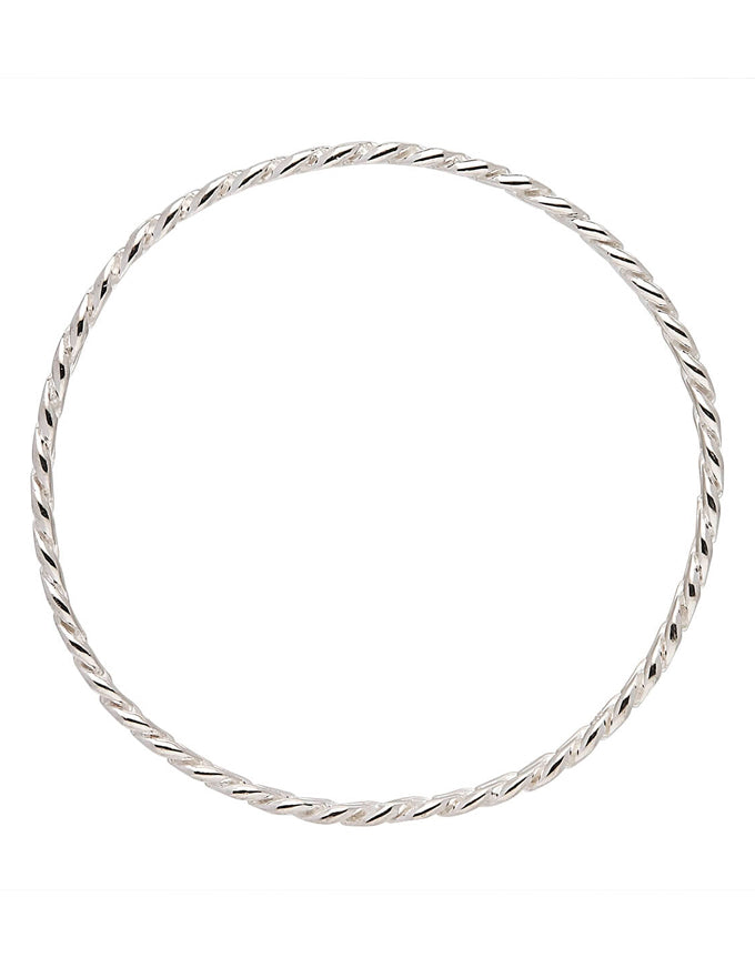 Curb Silver Bangle