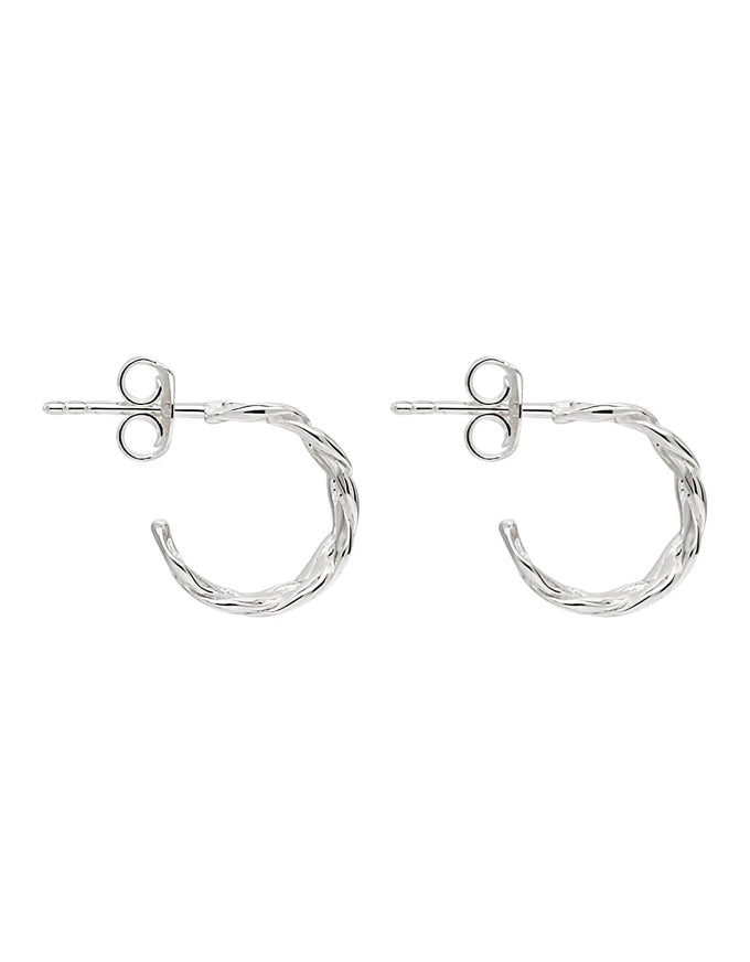 Curb Small Silver Hoop Earring