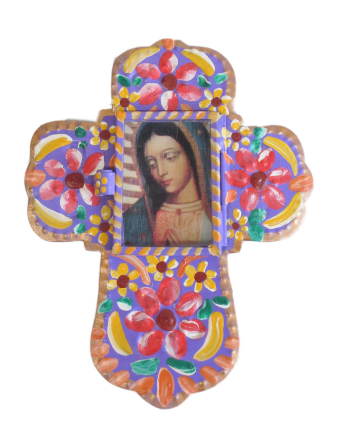 Tin Cross with Virgin Guadalupe