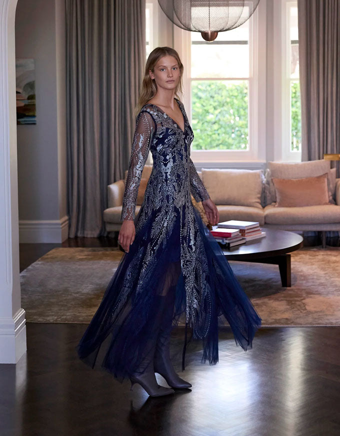 Francesca Gown Midnight-Silver