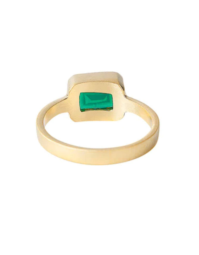 Green Agate Deco Ring