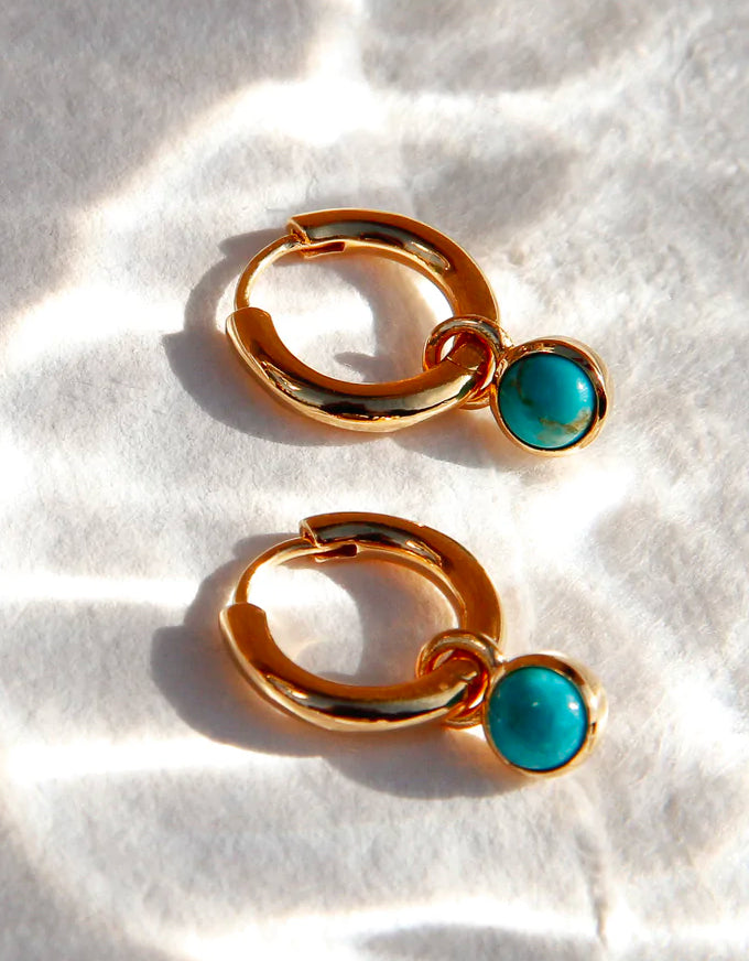 Heavenly Turquoise Gold Earrings