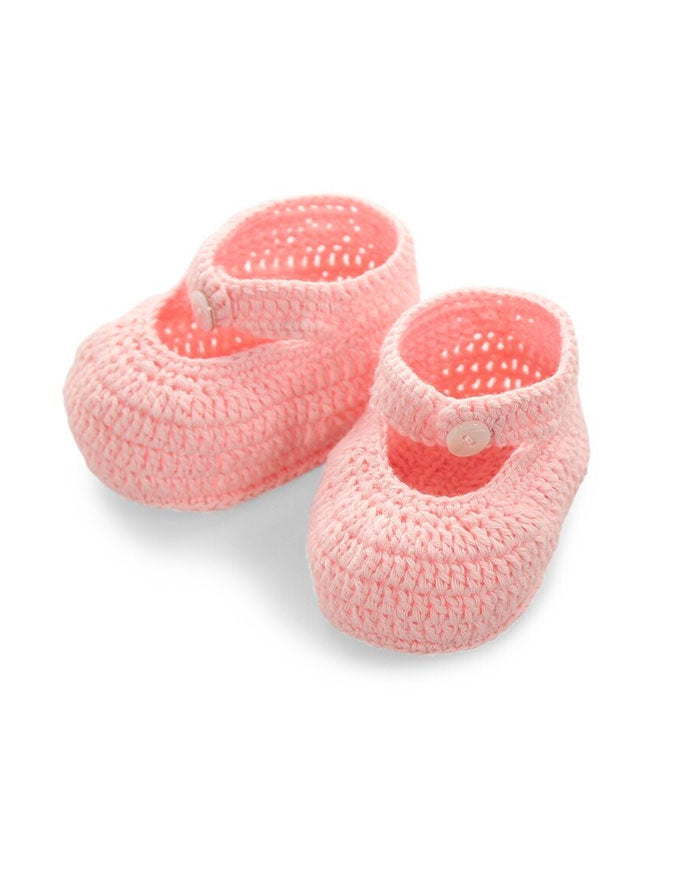 Herbie Booties - Button Strap Pink