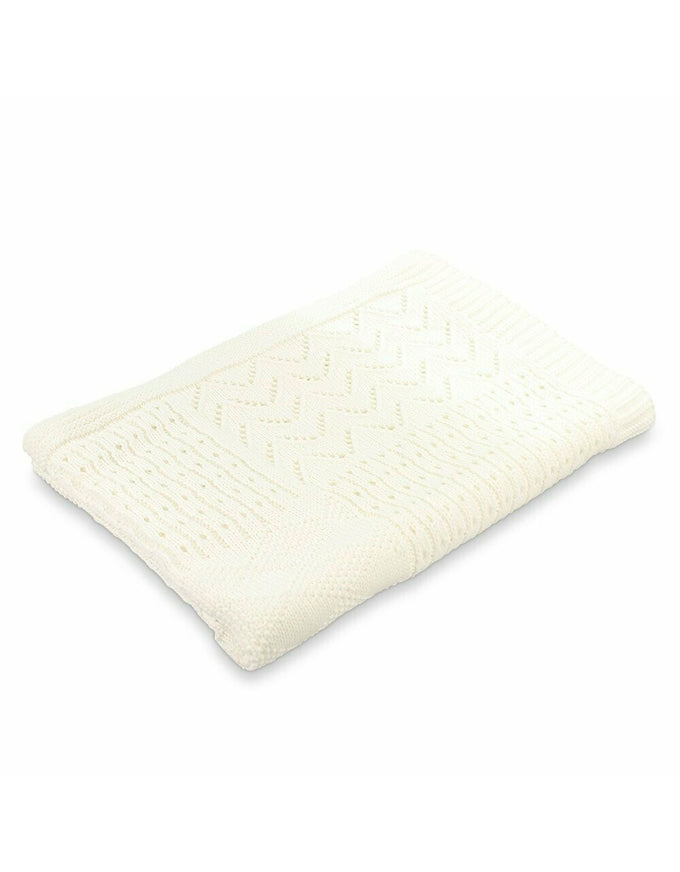 Jessie Multi Pattern Knit Blanket Ivory