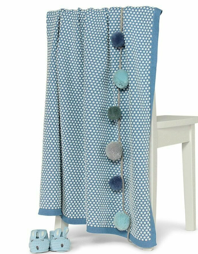 PeeWee Textured Knit Blanket Sky Blue