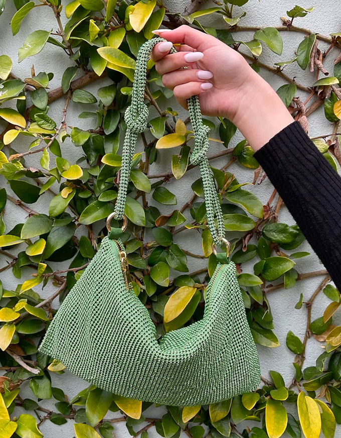 Green Diamante Glomesh Bag