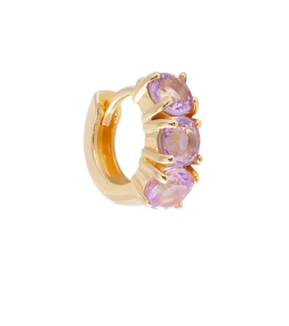 Amethyst Birthstone Huggies