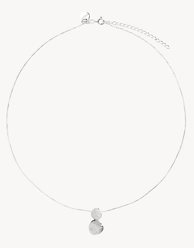 Shard Double Disk Necklace Silver