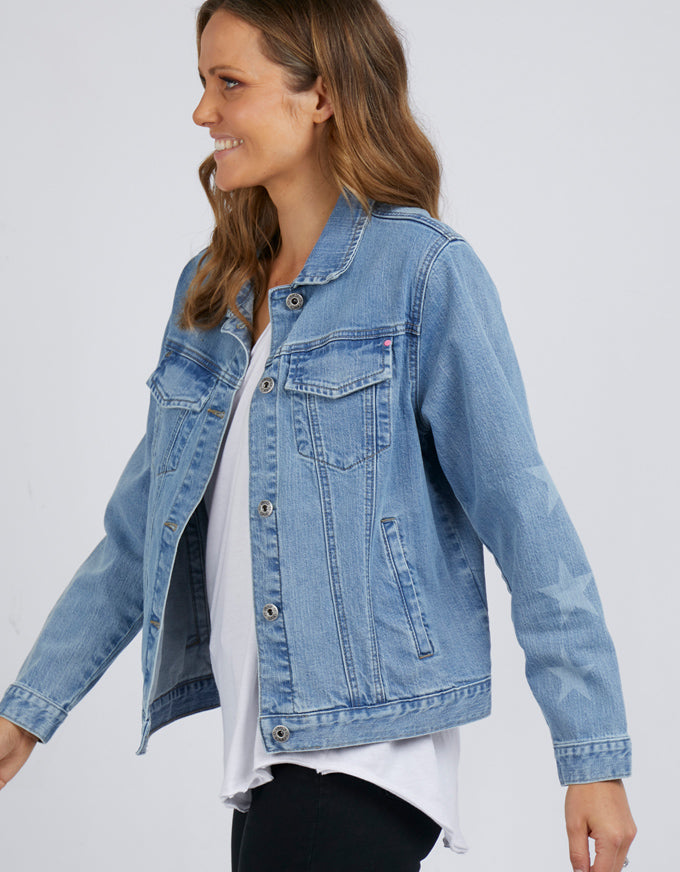 Star Denim Jacket in Washed Blue.