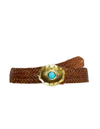 Tan Belt Gold/Turquoise