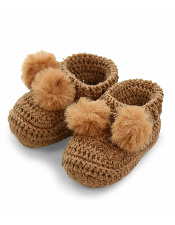 Topsy Cotton Faux Fur Booties Coffee