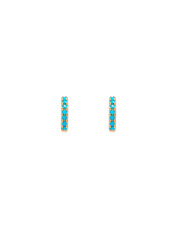 Turquoise Pave Huggies