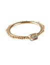 Aquamarine Crown Stacker Ring Gold