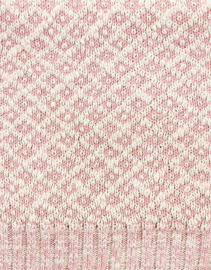 Brook Cotton Knit Cot Blanket Pink
