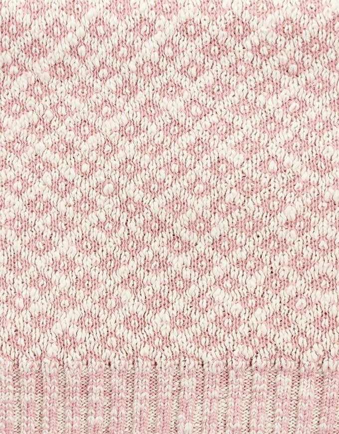 Brook Cotton Knit Cot Blanket Pink