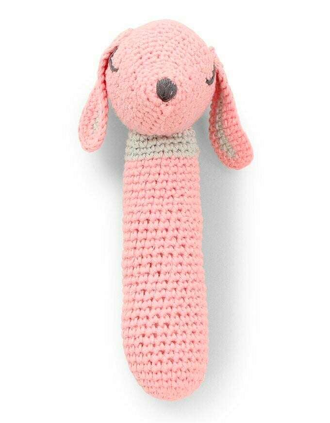 Fido Puppy Crochet Rattle Pink