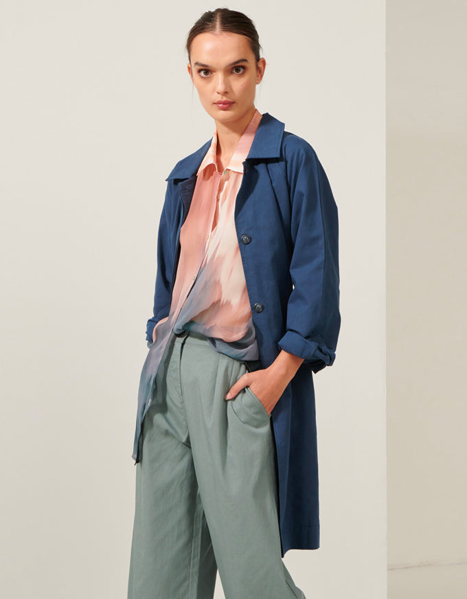 The Focus Trench Coat in Teal, from POL.