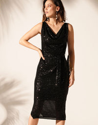 The Martinique Reversible Dress in Black Sequin.