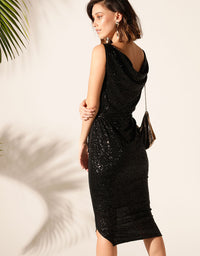 The Martinique Reversible Dress in Black Sequin.