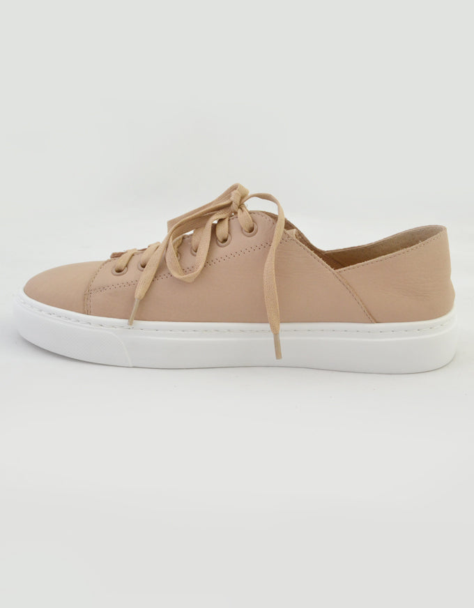 The Oskher Sneakers in Dark Nude Leather.